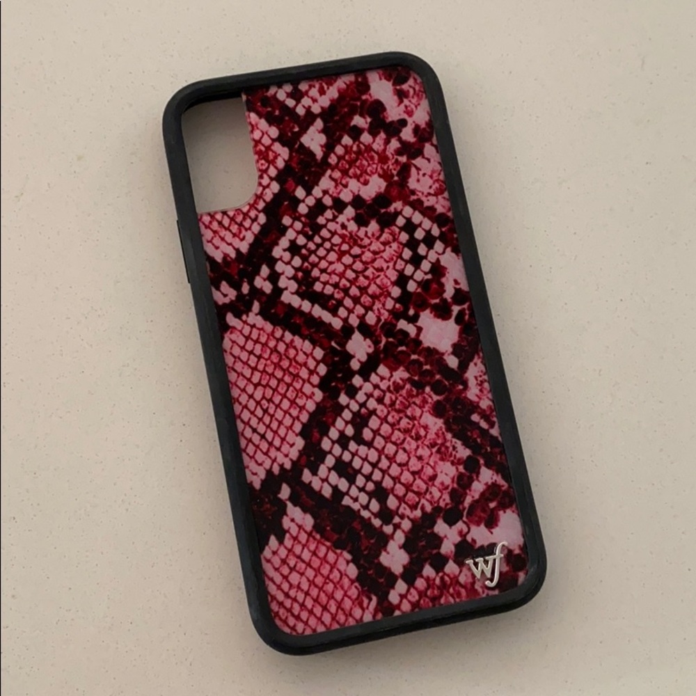 iphone X pink snakeskin case